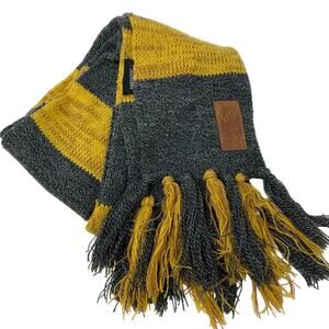 Newt Scamander Hufflepuff Fantastic Beasts Knit Scarf Gray Yellow Striped